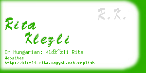 rita klezli business card